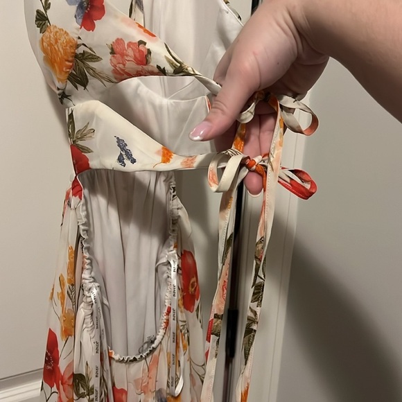 Papaya size Medium Maxi Sundress w slit and cutouts on side, mini skirt lined - Picture 5 of 11